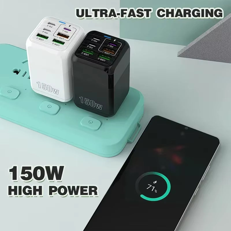Xiaomi 150W Super Quick Charger Cable 10A Ultra High Speed Fast Charging 6 Ports PD Type C QC 3.0 for Iphone Samsung Charger