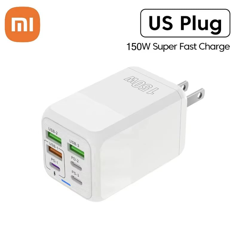 Xiaomi 150W Super Quick Charger Cable 10A Ultra High Speed Fast Charging 6 Ports PD Type C QC 3.0 for Iphone Samsung Charger