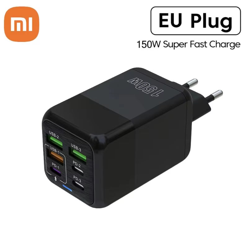 Xiaomi 150W Super Quick Charger Cable 10A Ultra High Speed Fast Charging 6 Ports PD Type C QC 3.0 for Iphone Samsung Charger