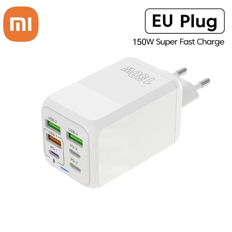 Xiaomi 150W Super Quick Charger Cable 10A Ultra High Speed Fast Charging 6 Ports PD Type C QC 3.0 for Iphone Samsung Charger